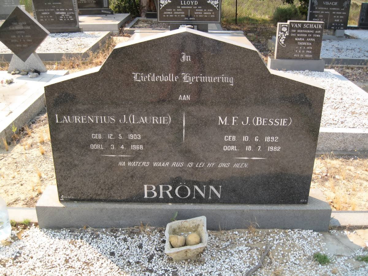 BRÖNN Laurentius J. 1903-1968 &amp; M.F.J. 1892-1982