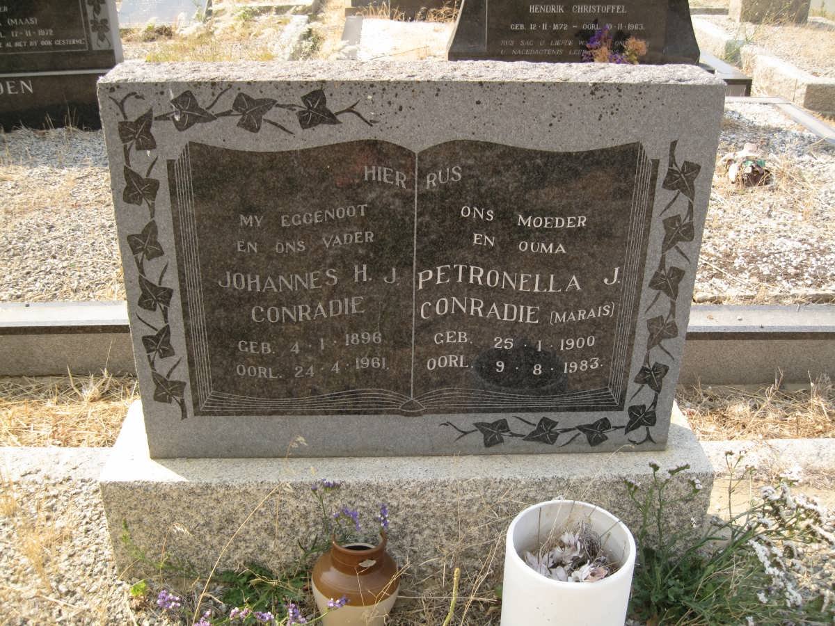 CONRADIE Johannes H.J. 1896-1961 &amp; Petronella J. MARAIS 1900-1983