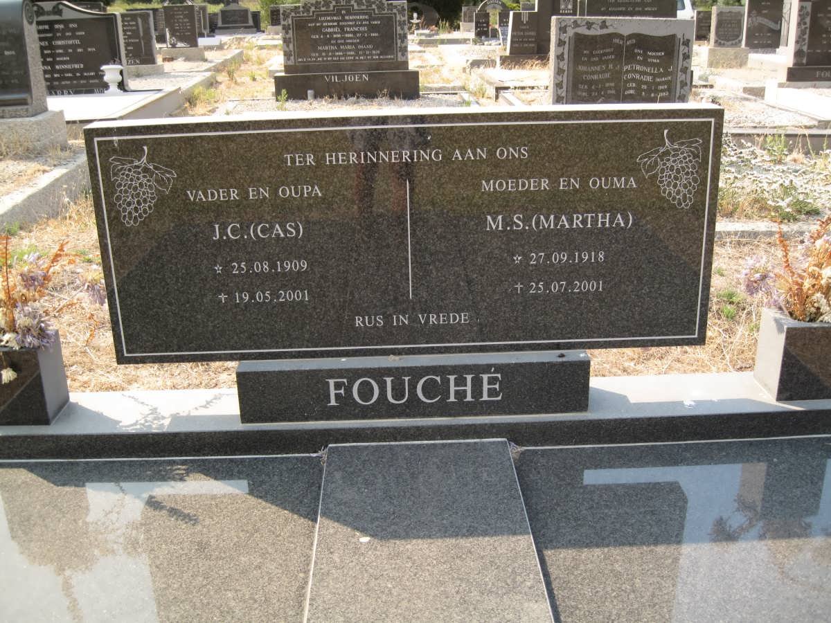 FOUCHÉ J.C. 1909-2001 &amp; M.S. 1918-2001