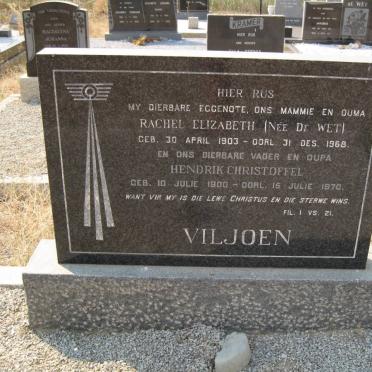 VILJOEN Hendrik Christoffel 1900-1970 &amp; Rachel Elizabeth DE WET 1903-1968