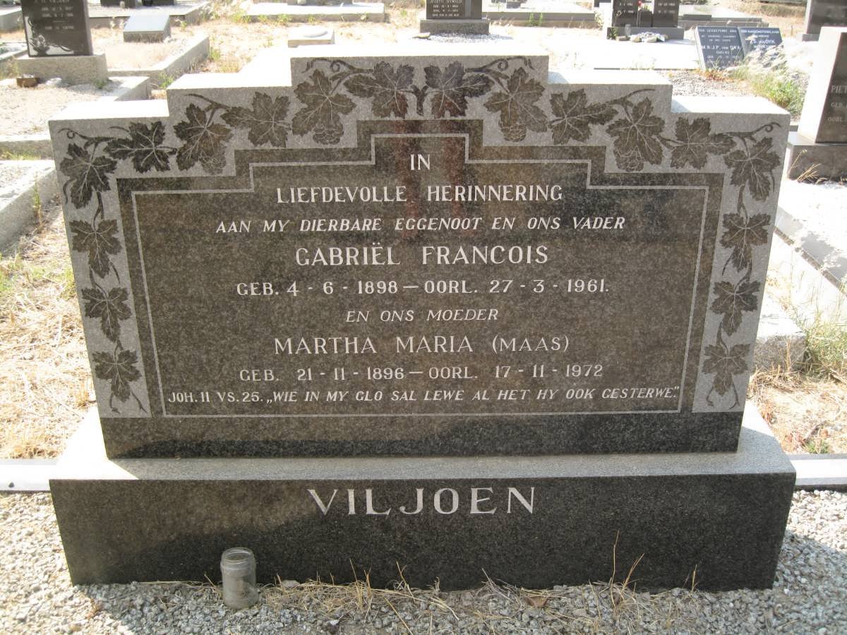 VILJOEN Gabriël Francois 1898-1961 &amp; Martha Maria MAAS 1896-1972