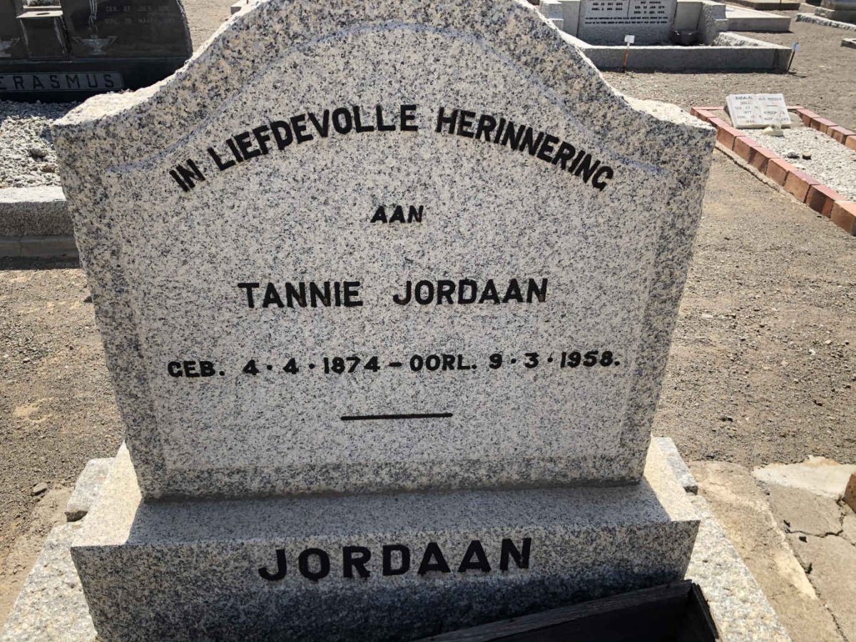 JORDAAN Tannie 1874-1958