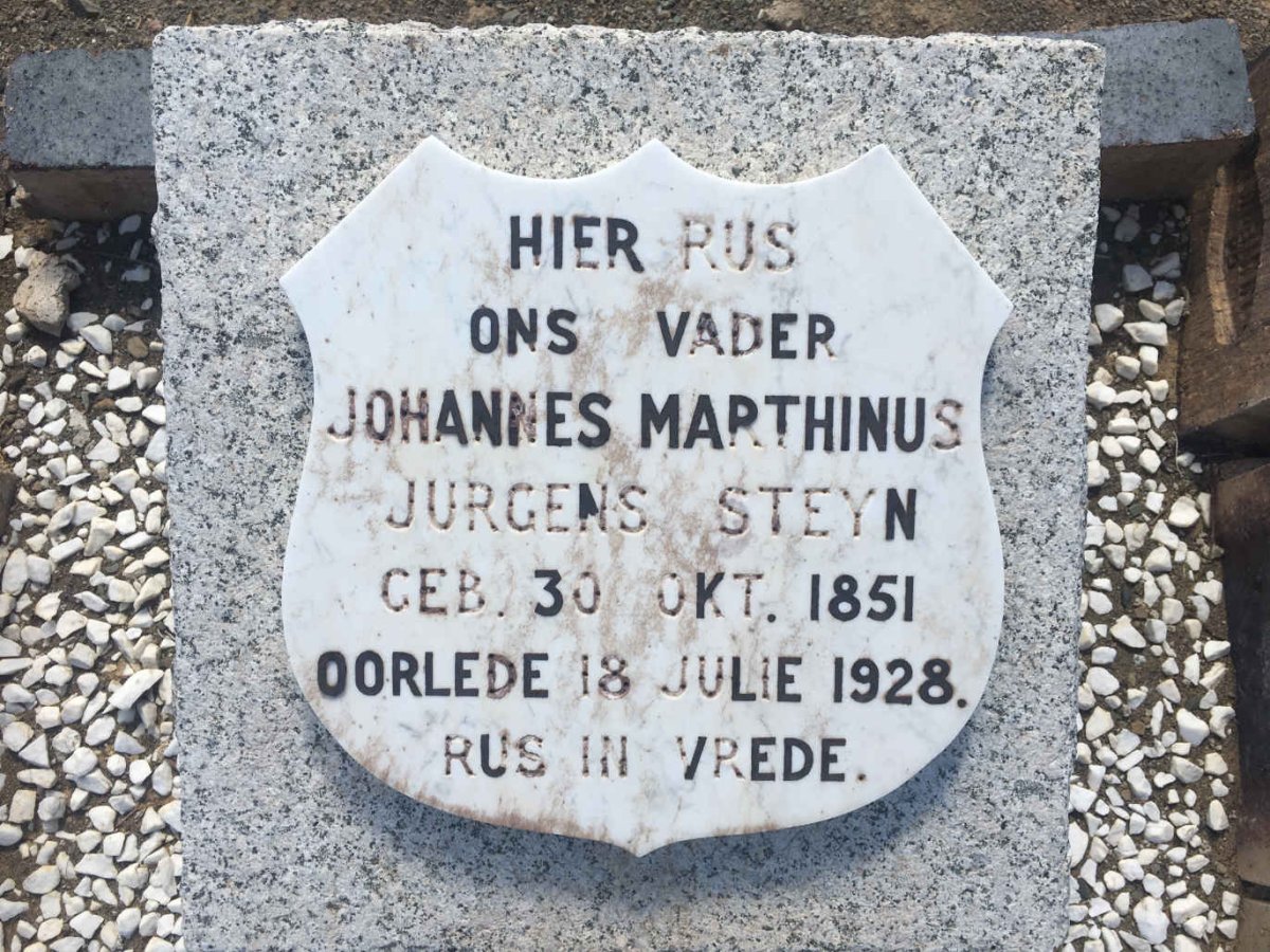 STEYN Johannes Marthinus Jurgens 1851-1928