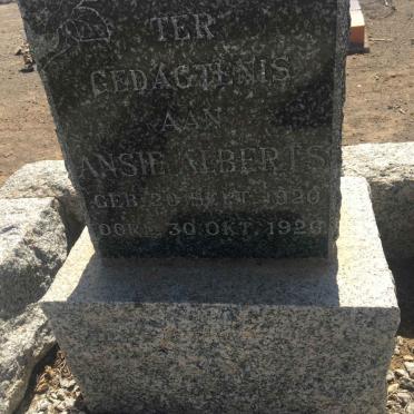 ALBERTS Ansie 1920-1926