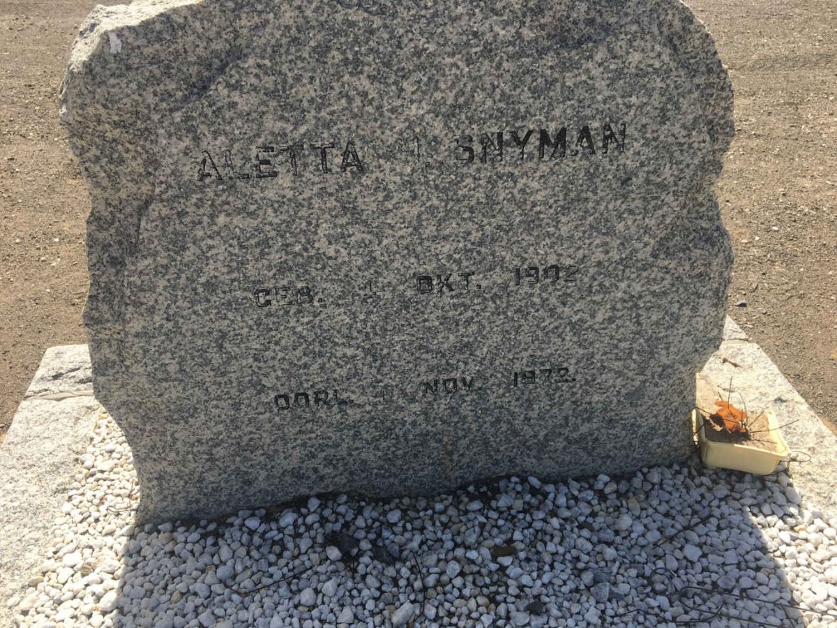 SNYMAN Aletta H. 1902-1972