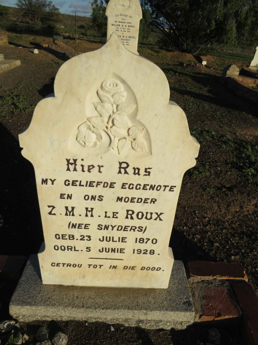 ROUX Z.M.H., le nee SYNDERS 1870-1928