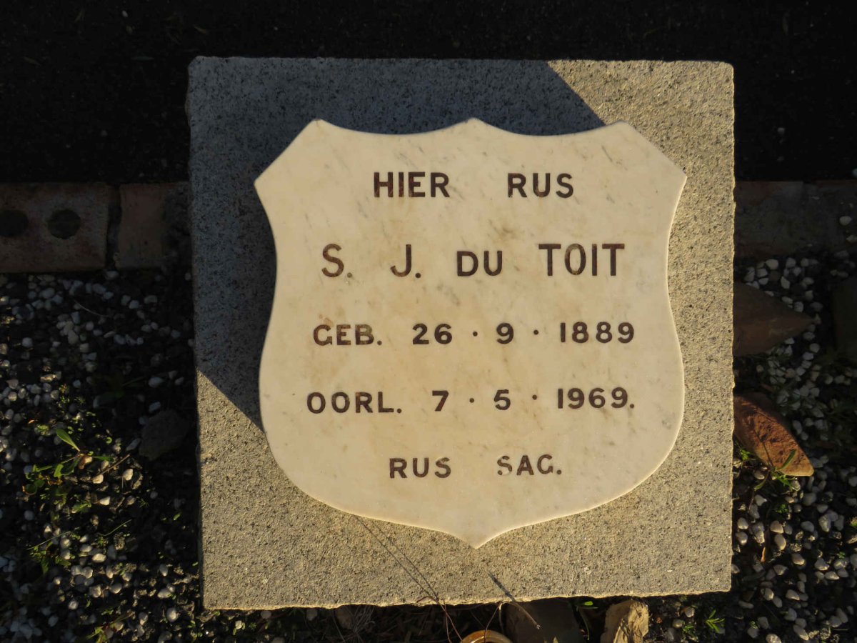 TOIT S.J., du 1889-1969