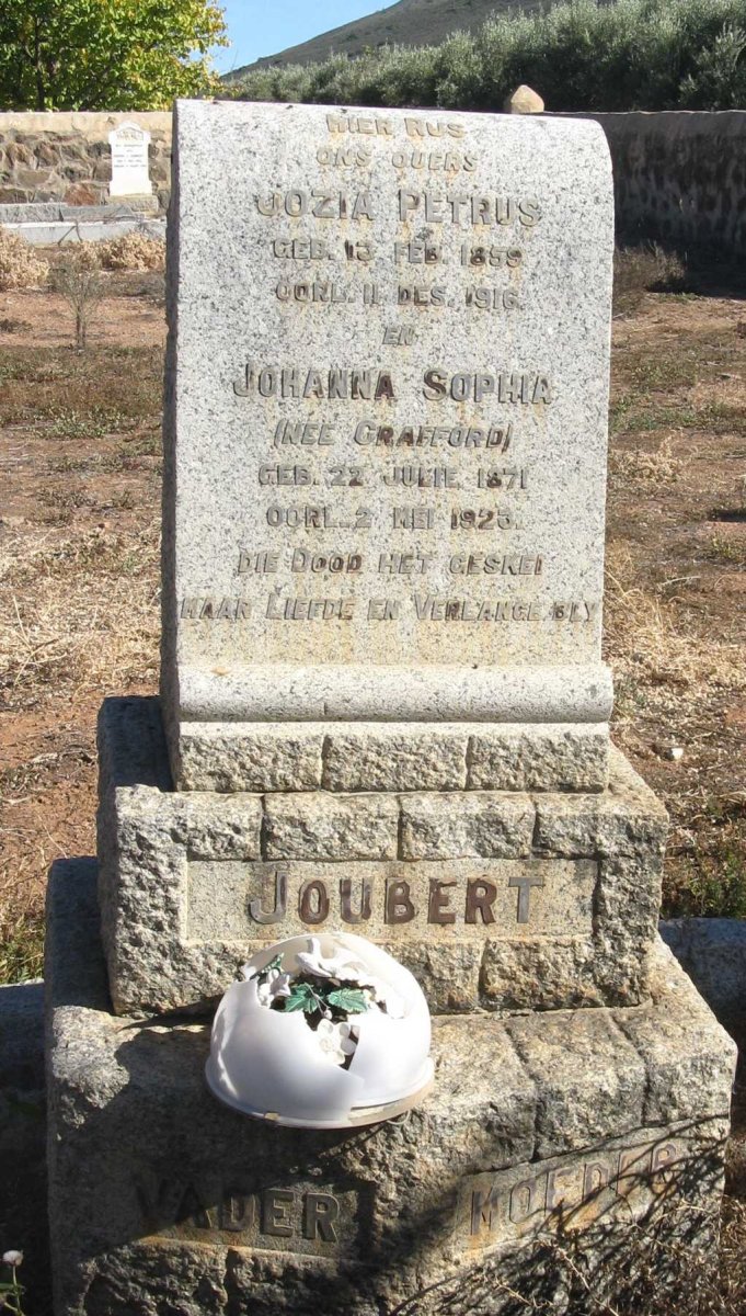 JOUBERT Jozia Petrus 1859-1916 &amp; Johanna Sophia CRAFFORD 1871-1923