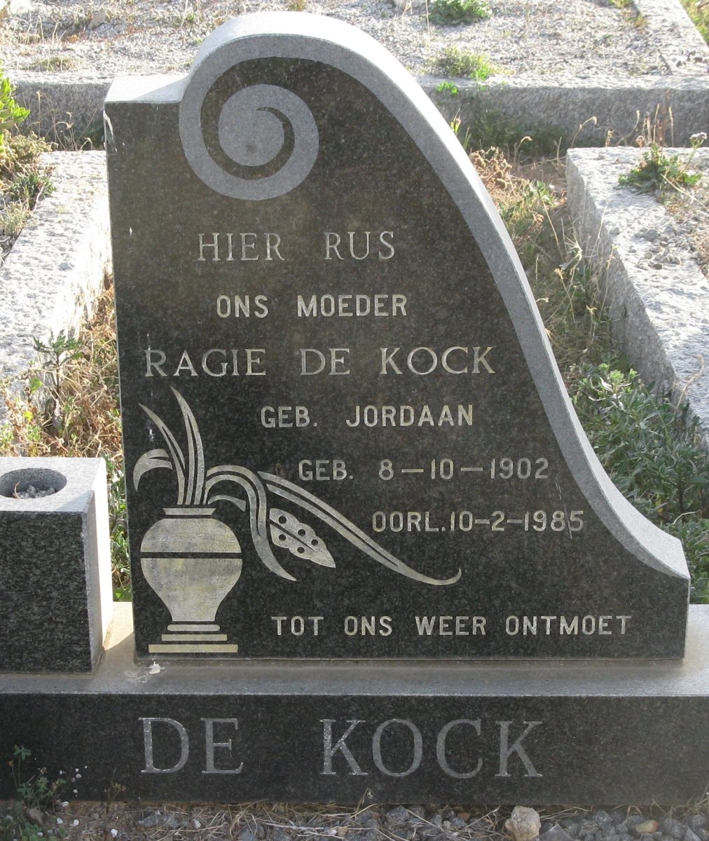 KOCK Ragie, de nee JORDAAN 1902-1985