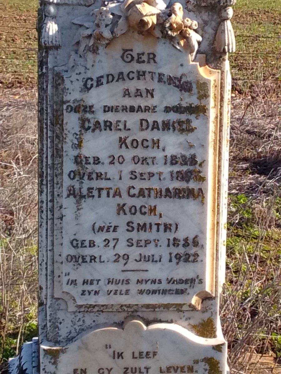 KOCH Carel Daniel 1828-1893 & Aletta Catharina SMITH  1836-1922