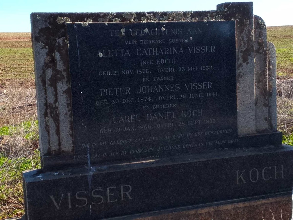 VISSER Pieter Johannes 1874-1941 & Aletta Catharina KOCH 1876-1932 :: KOCH Carel Daniel 1860-1895