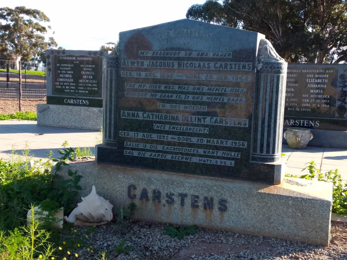 CARSTENS Alwyn Jacobus Nicolaas 1886-1944 & Anna Catharina Delint ENGELBRECHT 1892-1956
