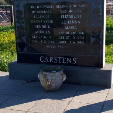 CARSTENS Hendrik Andries 1901-1974 & Elizabeth Johanna Maria HITCHCOCK 1904-1994