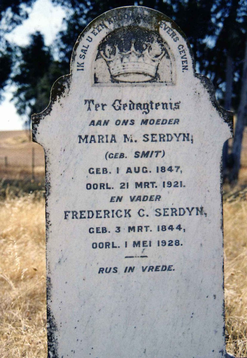 SERDYN Frederick C. 1844-1928 &amp; Maria M. SMIT 1947-1921