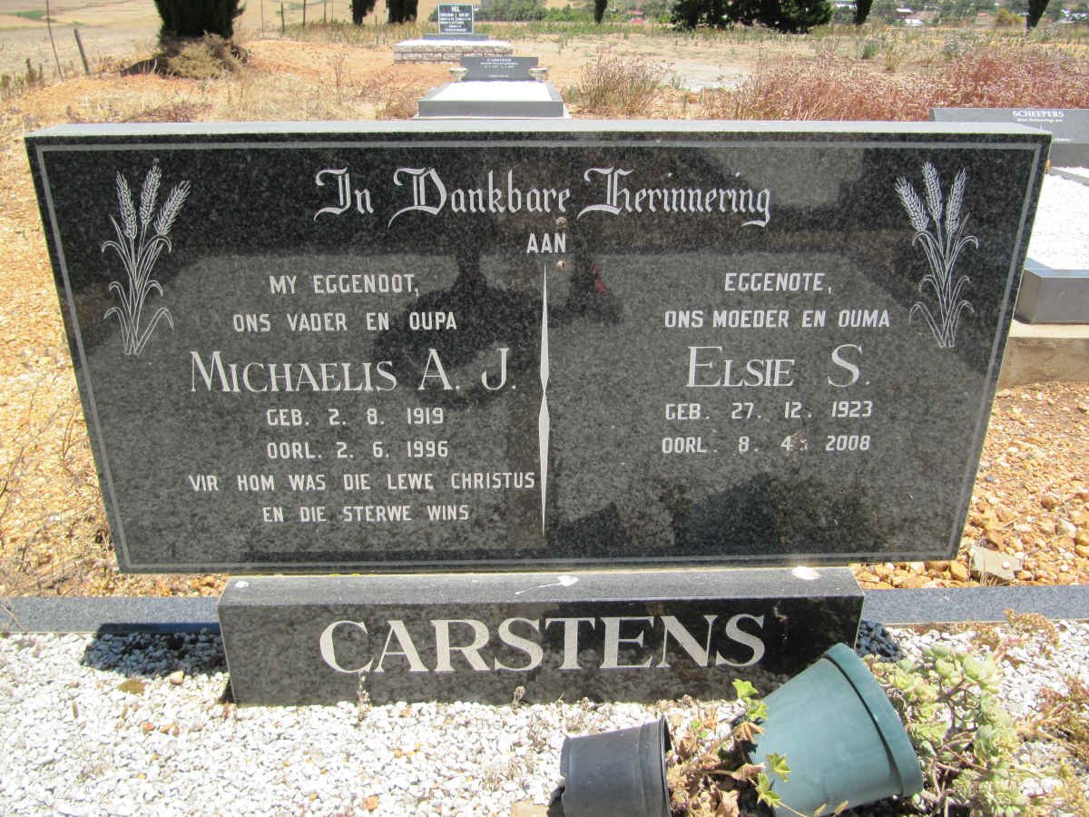 CARSTENS Michaelis A.J. 1919-1996 &amp; Elsie S. 1923-2008