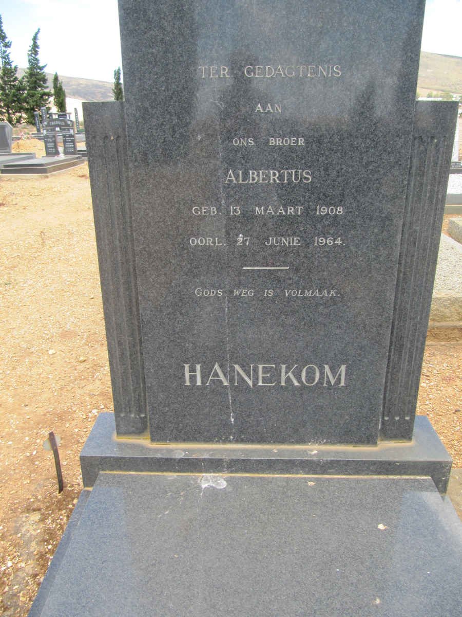 HANEKOM Albertus 1908-1964
