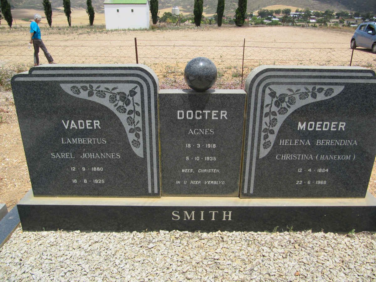 SMITH Lambertus Sarel Johannes 1880-1925 &amp; Helena Berendina Christina HANEKOM 1884-1968 :: SMITH Agnes 1918-1935