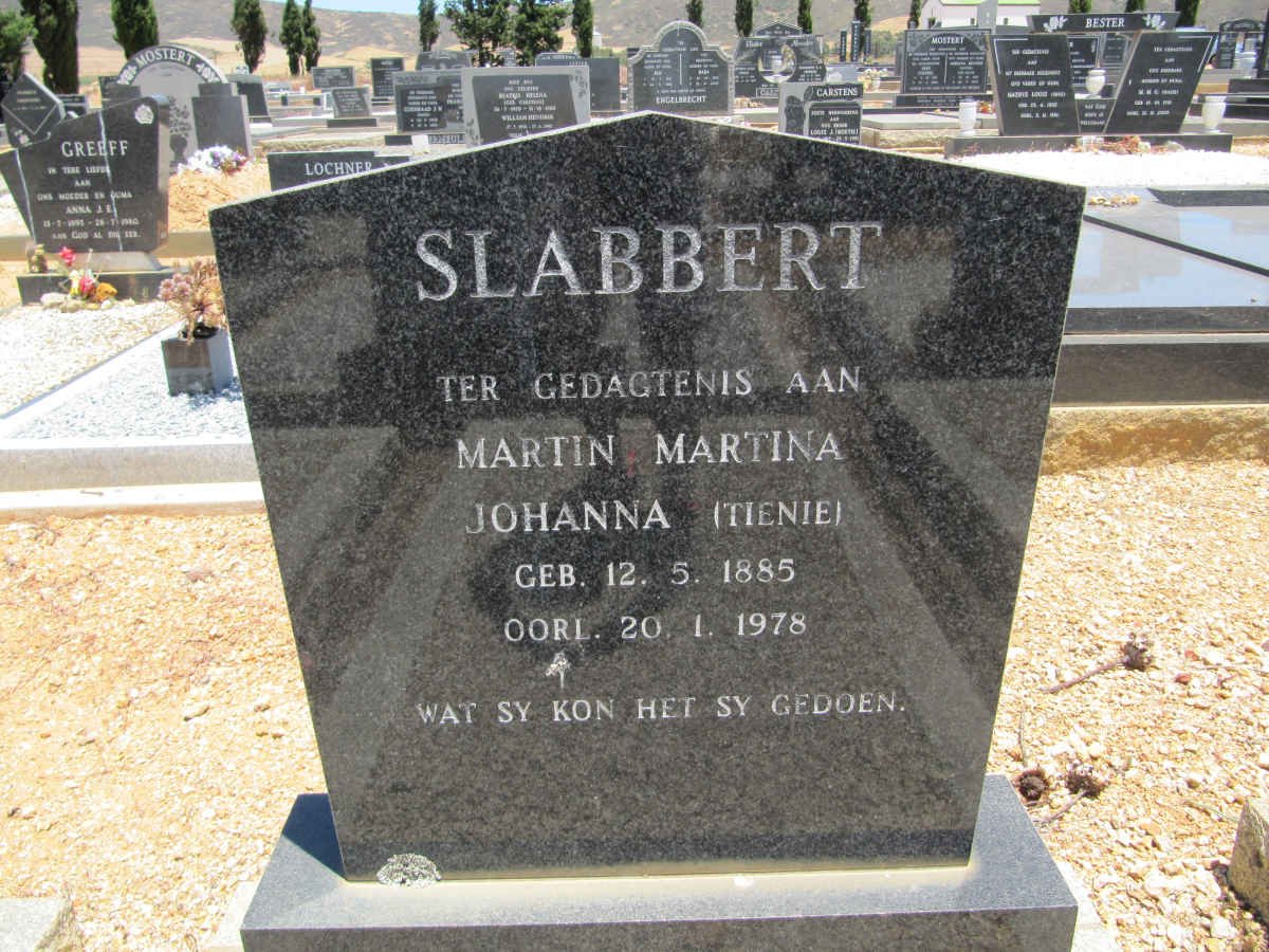 SLABBERT Martin Martina Johanna 1885-1978