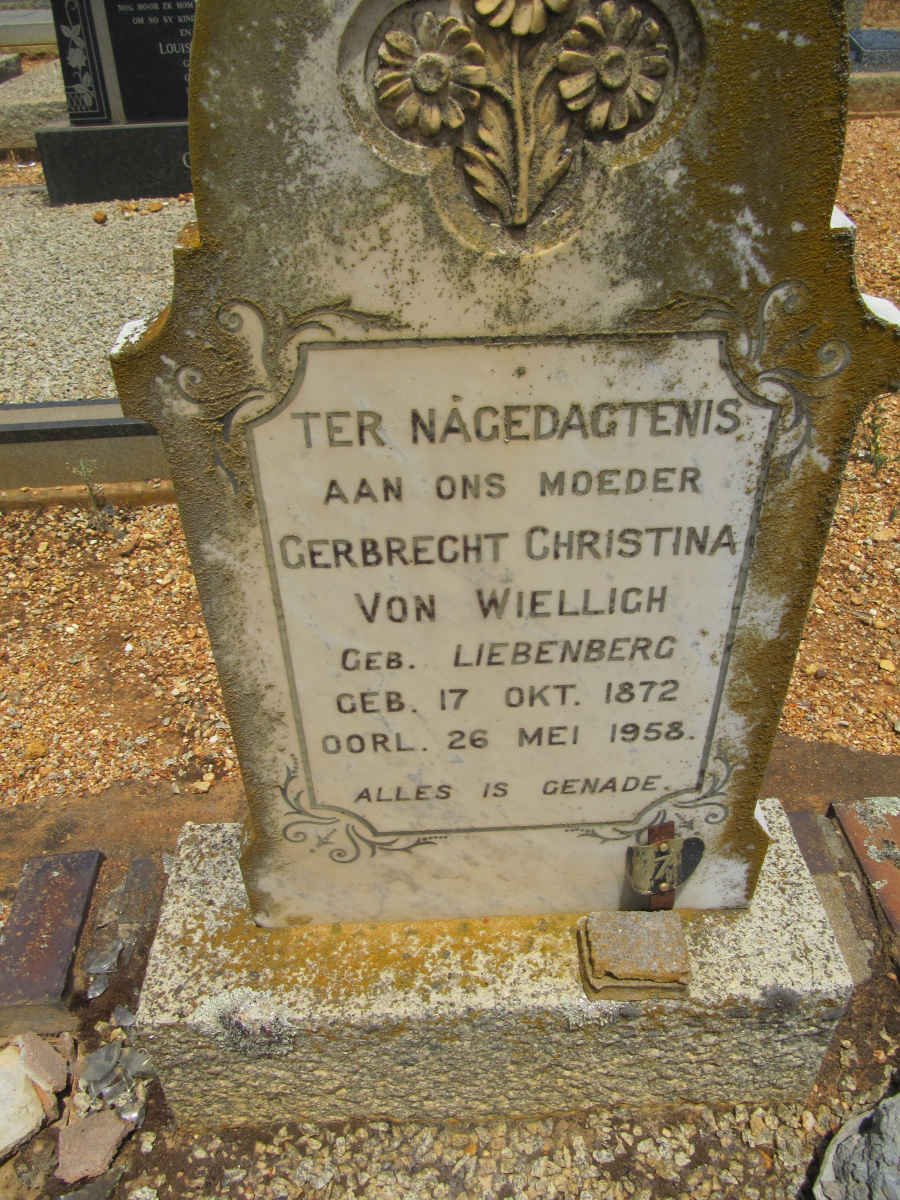 WIELLIGH Gerbrecht Christina, von nee LIEBENBERG 1872-1958