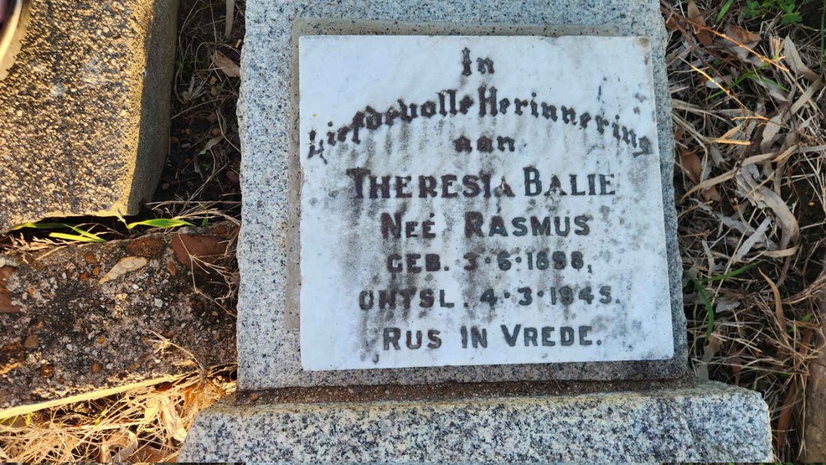 BALIE Theresia nee RASMUS 1898-1945
