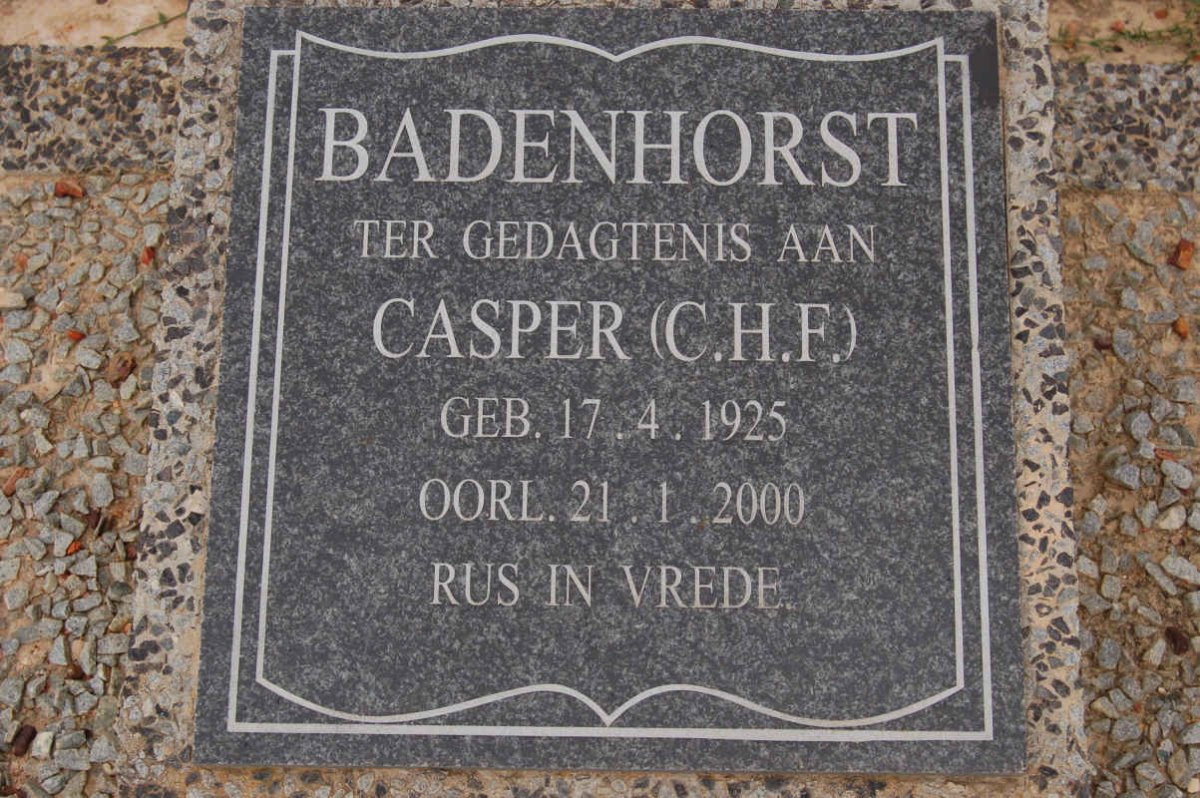 BADENHORST C.H.F. 1925-2000