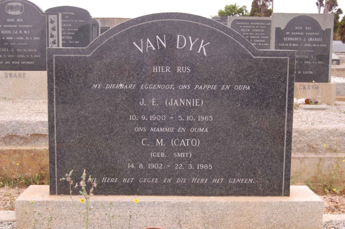 DYK J.E., van 1900-1965 &amp; C.M. SMIT 1902-1985