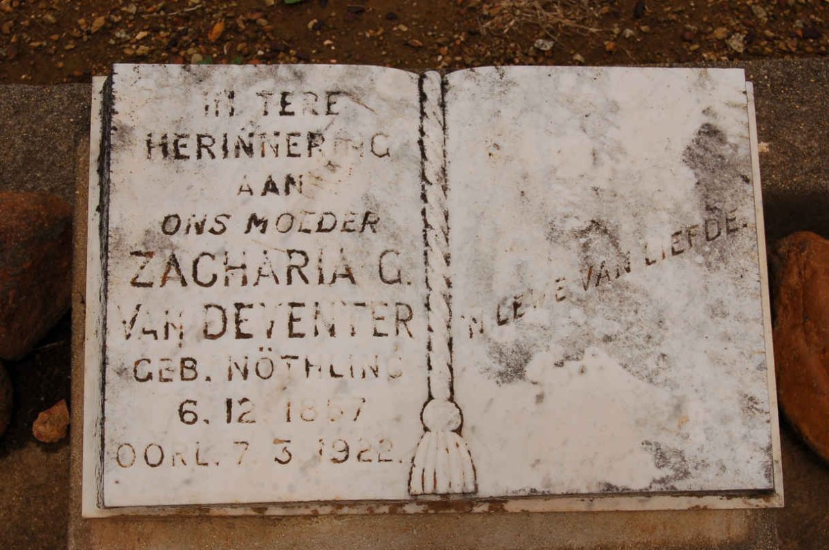 DEVENTER Zacharia, van nee NÖTHLING 1857-1922