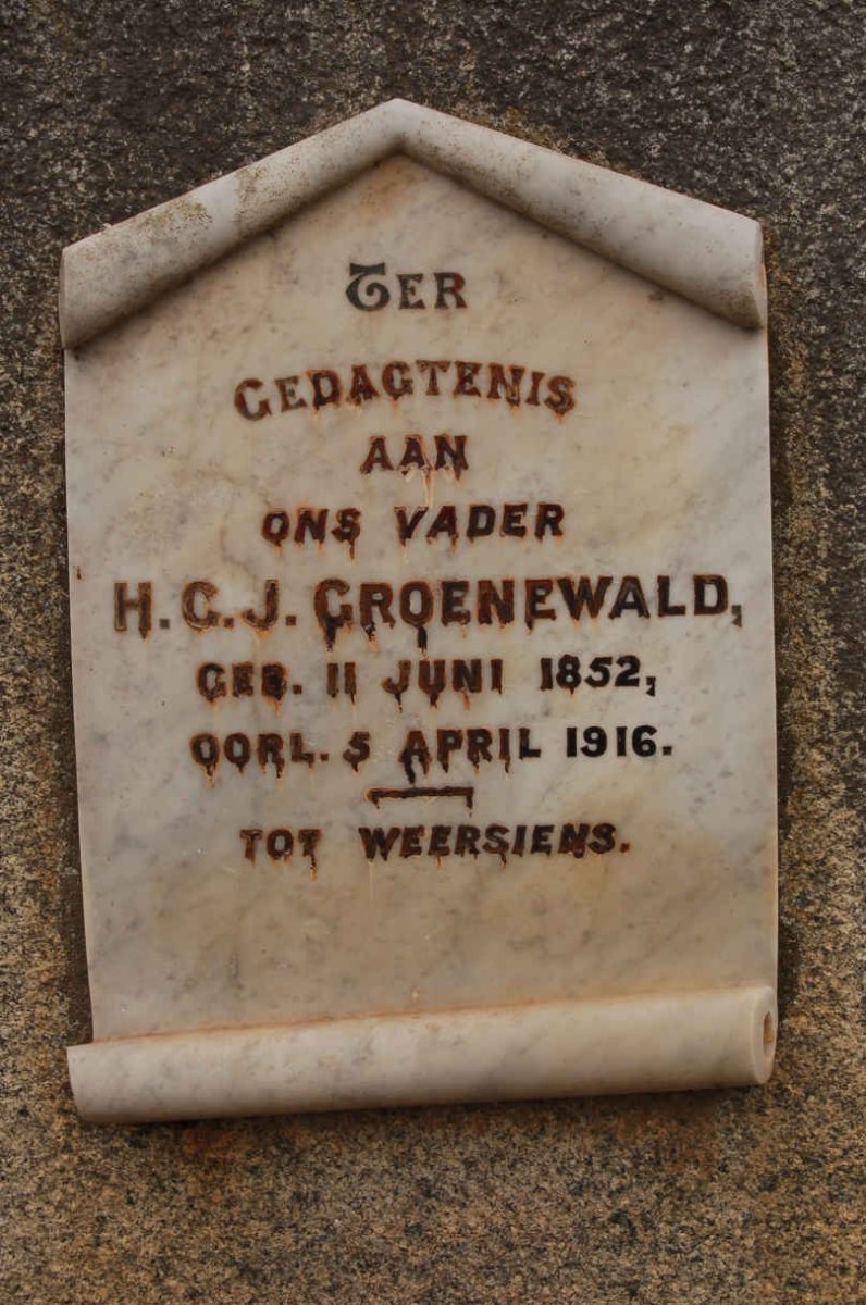 GROENEWALD H.G.J. 1852-1916