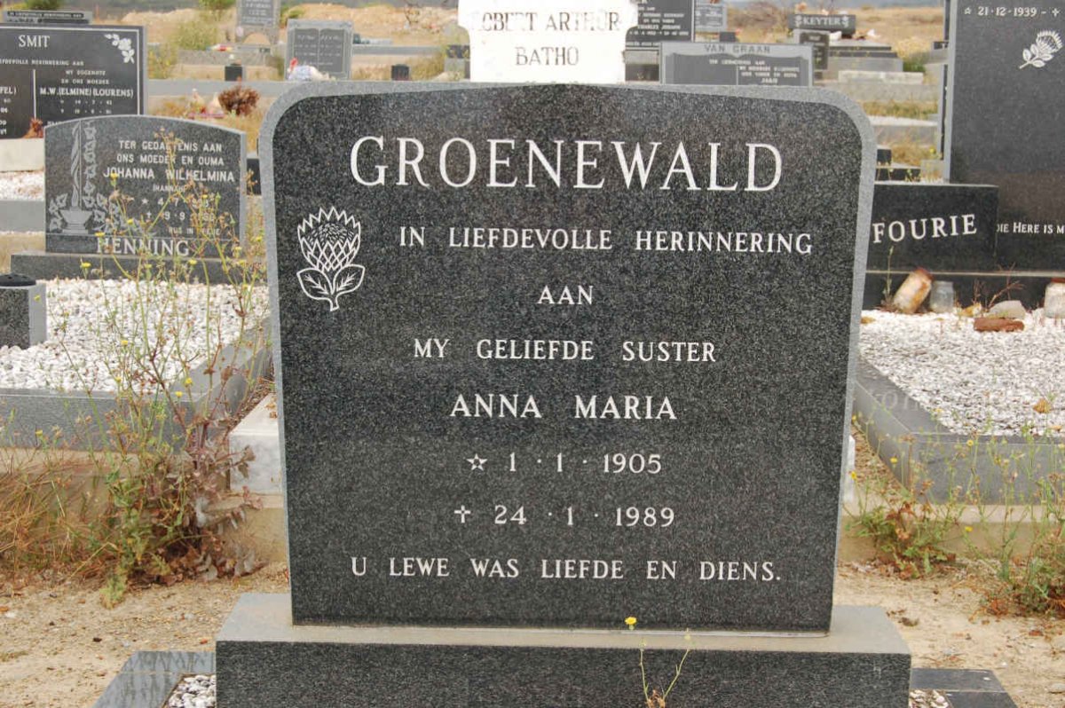 GROENEWALD Anna Maria 1905-1989