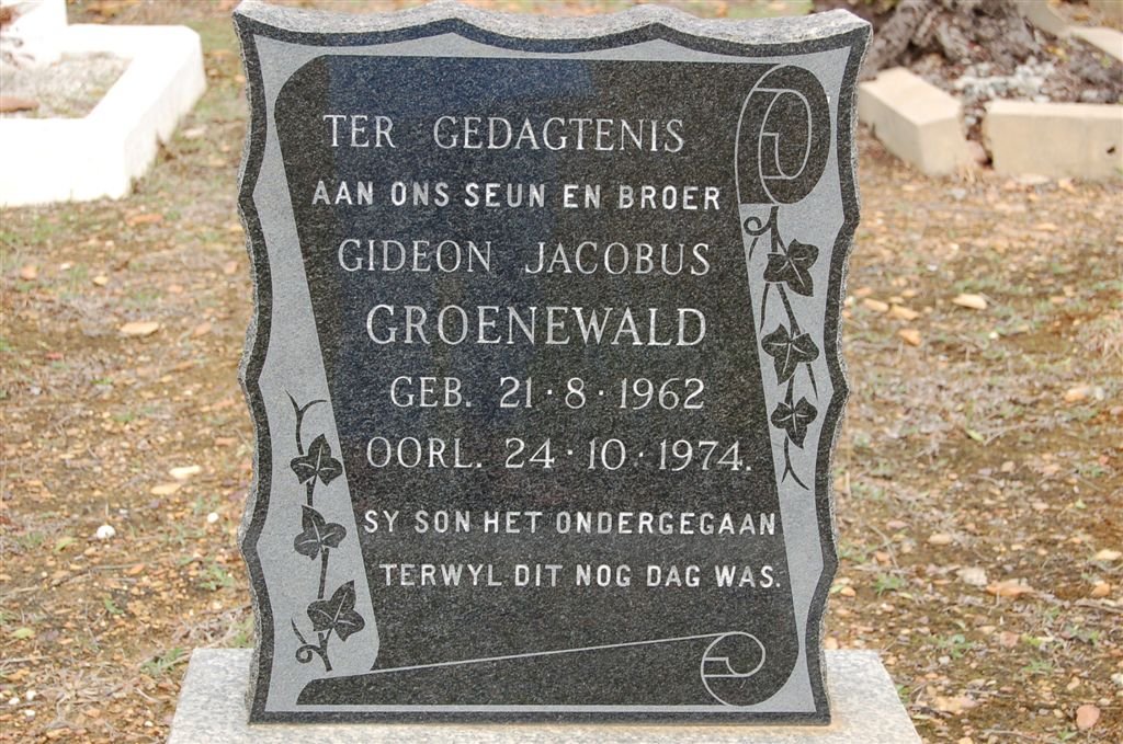 GROENEWALD Gideon Jacobus 1962-1974