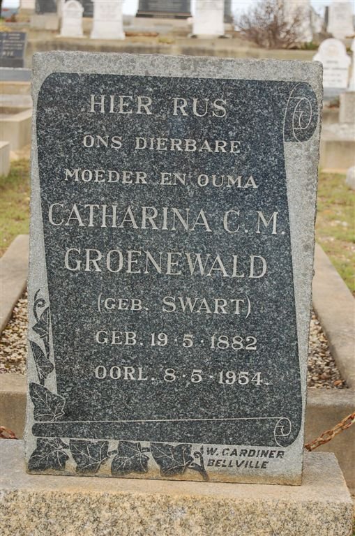 GROENEWALD Catharina C.M. nee SWART 1882-1954