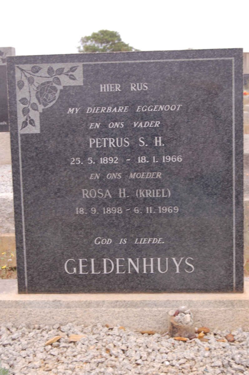 GELDENHUYS Petrus S.H. 1892-1966 &amp; Rosa H. KRIEL 1898-1969