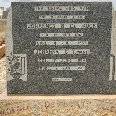 KOCK Johannes B., de 1861-1953 &amp; Johanna C. SWART 1864-1950