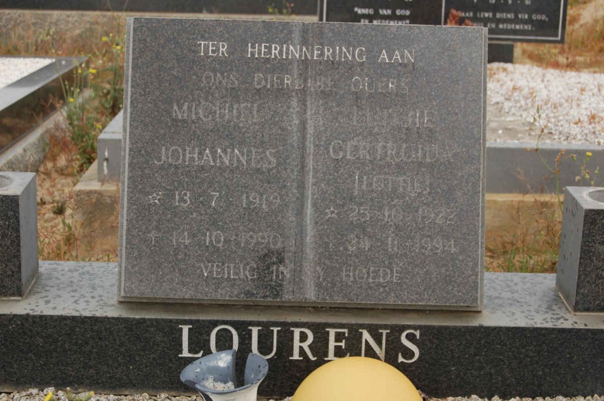 LOURENS Michiel Johannes 1919-1990 &amp; Luitjie Gertruida 1922-1994
