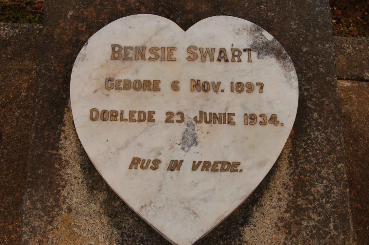 SWART Bensie 1897-1934