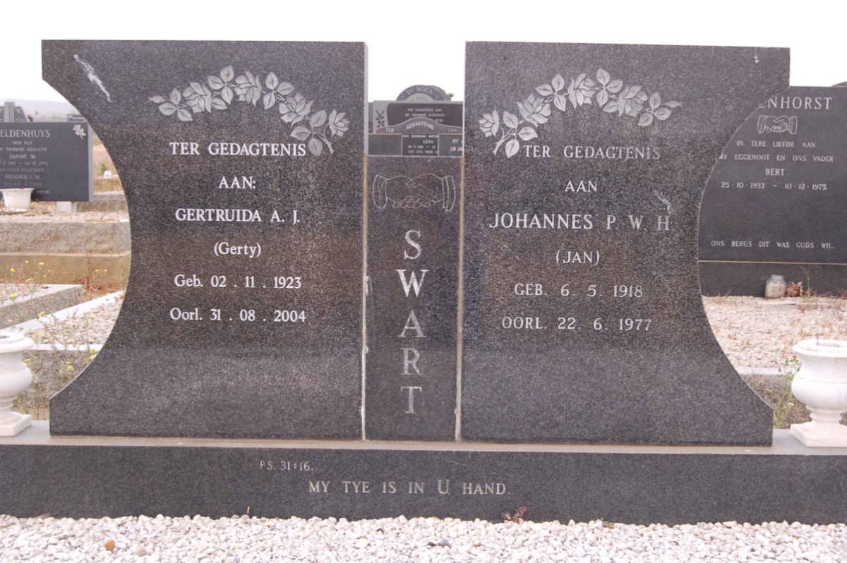 SWART Johannes P.W.H. 1918-1977 &amp; Gertruida A.J. 1923-2004