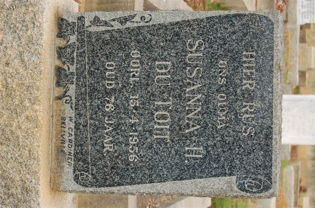 TOIT Susanna H., du -1956