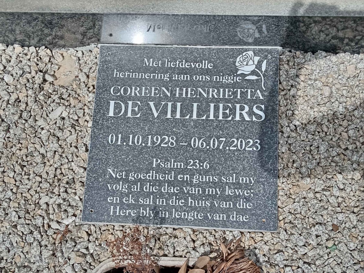 VILLIERS Coreen Henrietta, de 1928-2023