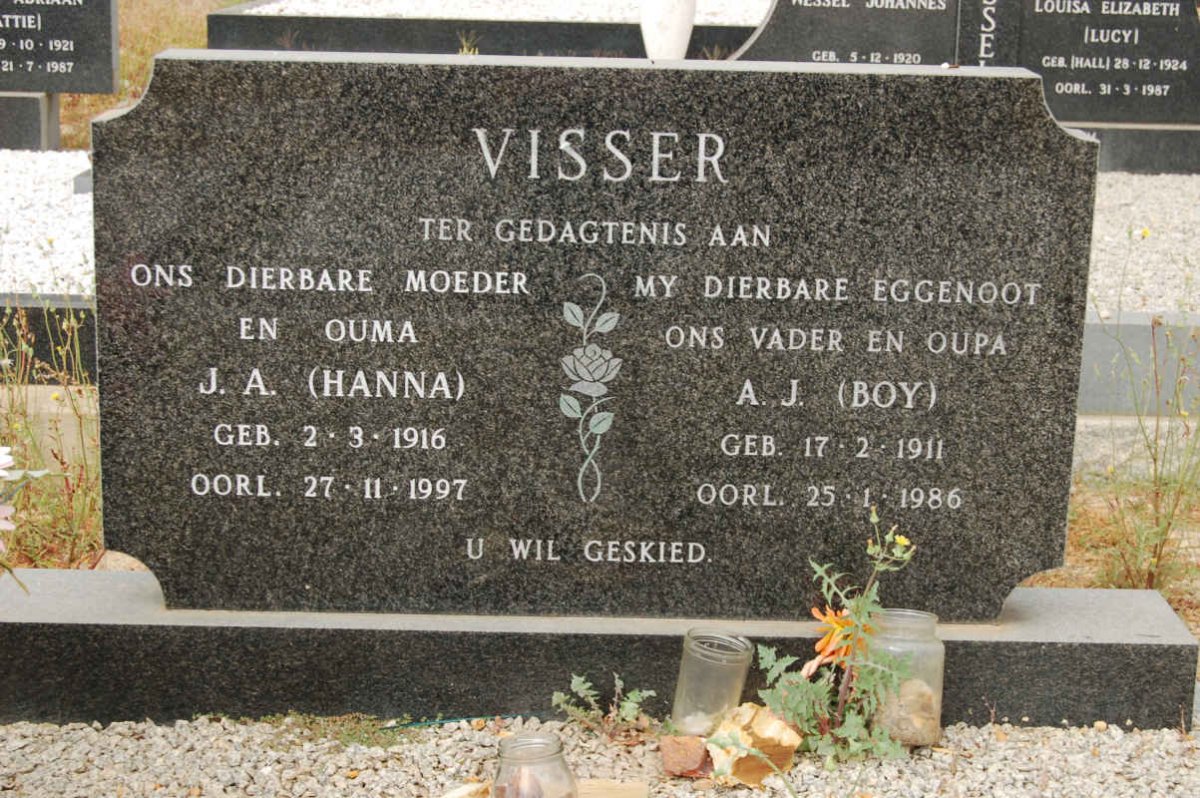 VISSER A.J. 1911-1986 &amp; J.A. 1916-1997
