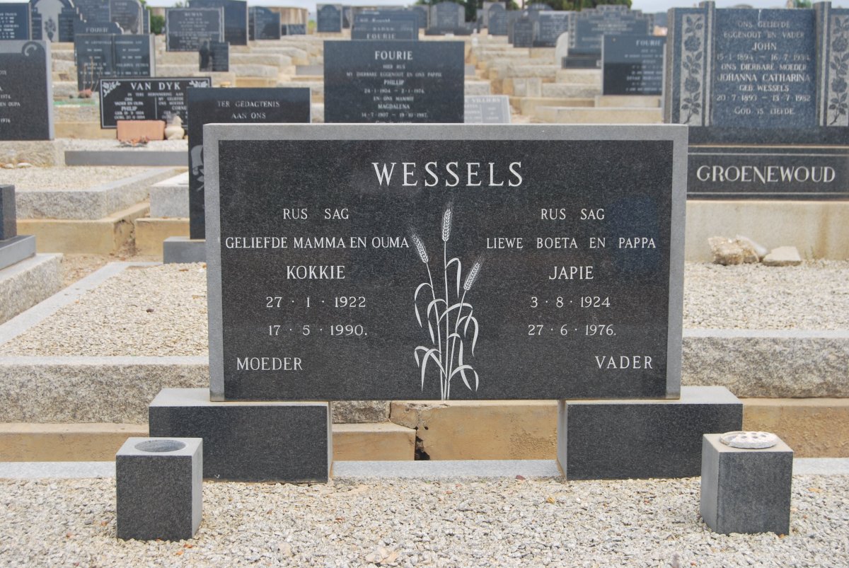 WESSELS Japie 1924-1976 &amp; Kokkie 1922-1990