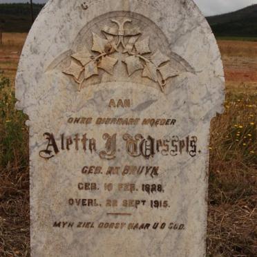 WESSELS Aletta Y. nee DE BRUYN 1828-1915