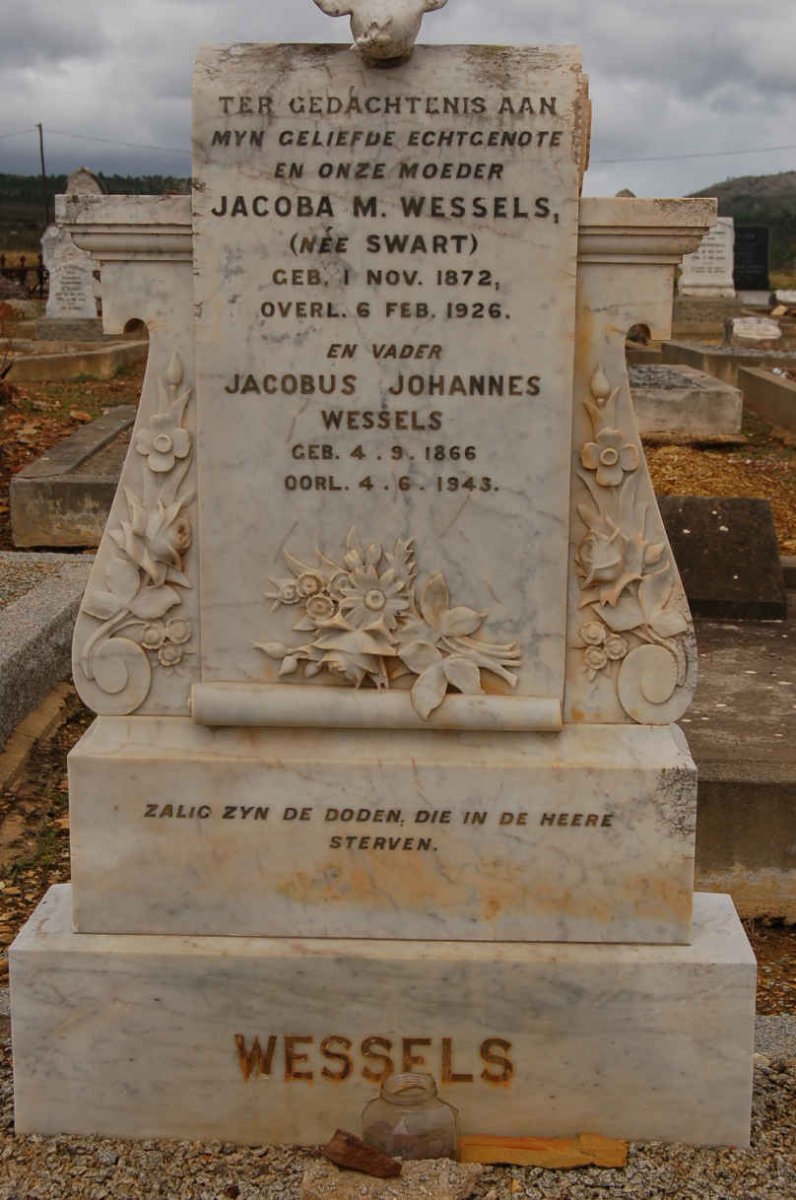 WESSELS Jacobus Johannes 1866-1943 &amp; Jacoba M. SWART 1872-1926