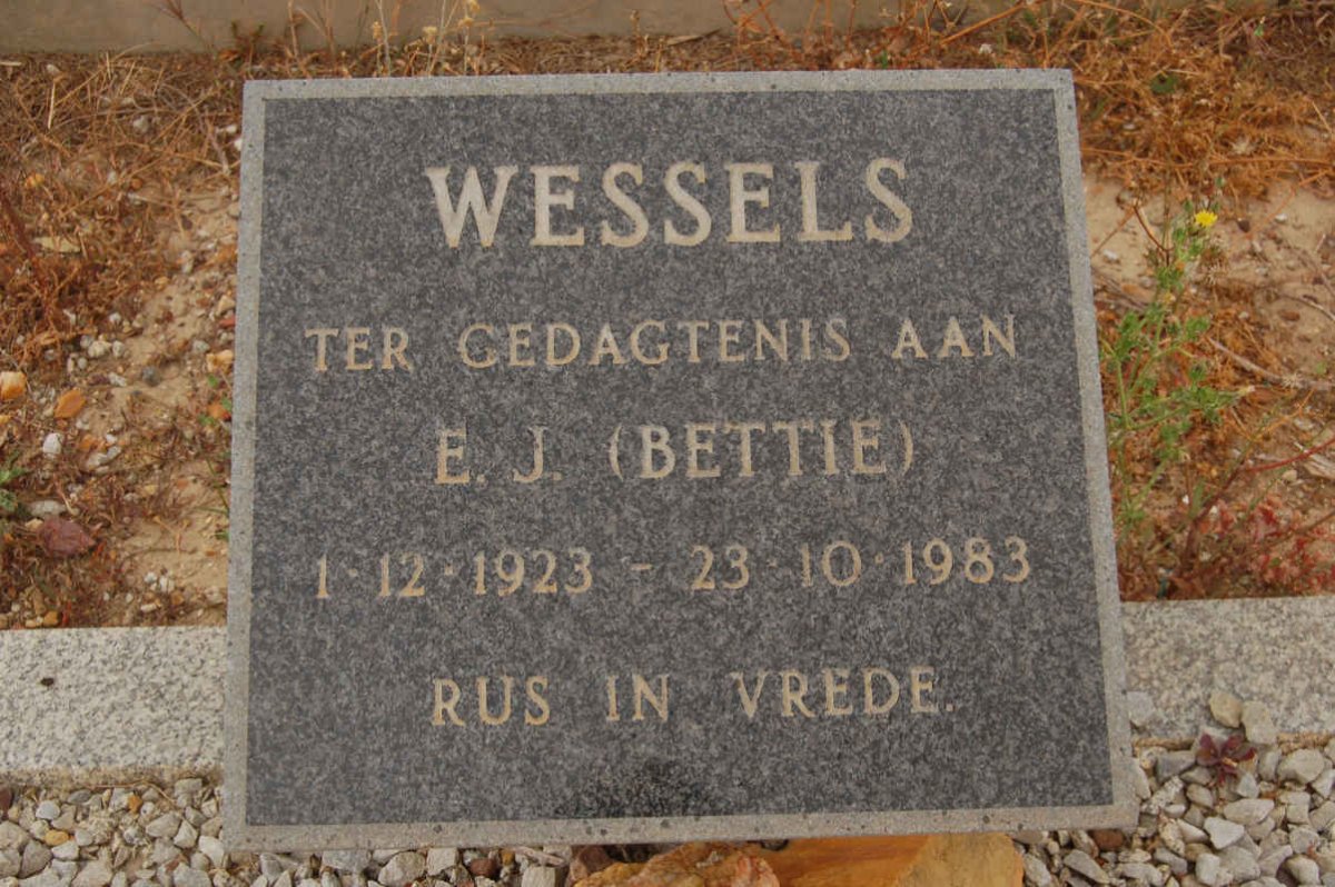 WESSELS E.J. 1923-1983