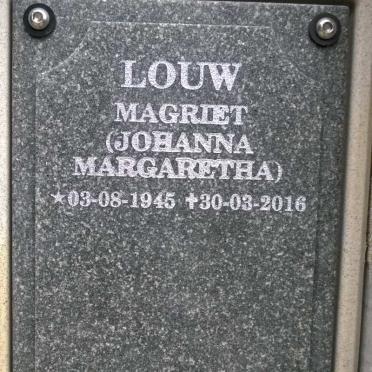 LOUW Johanna Margaretha 1945-2016