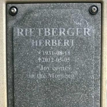 RIETBERGER Herbert 1931-2012