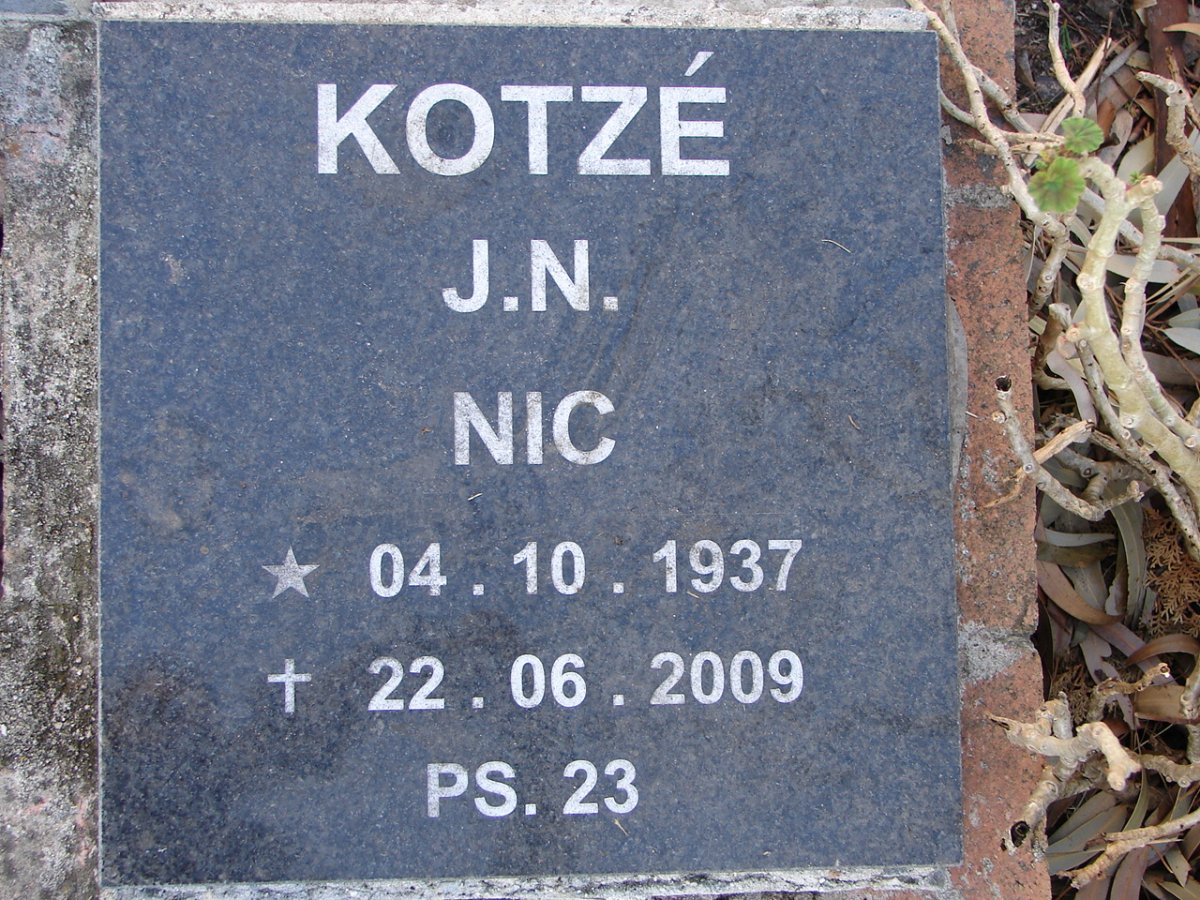 KOTZÉ J.N. 1937-2009