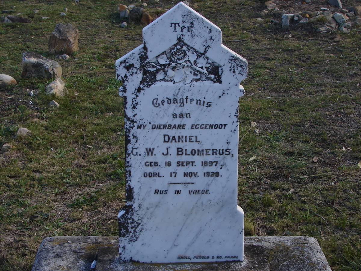 BLOMERUS Daniel G.W.J. 1897-1928