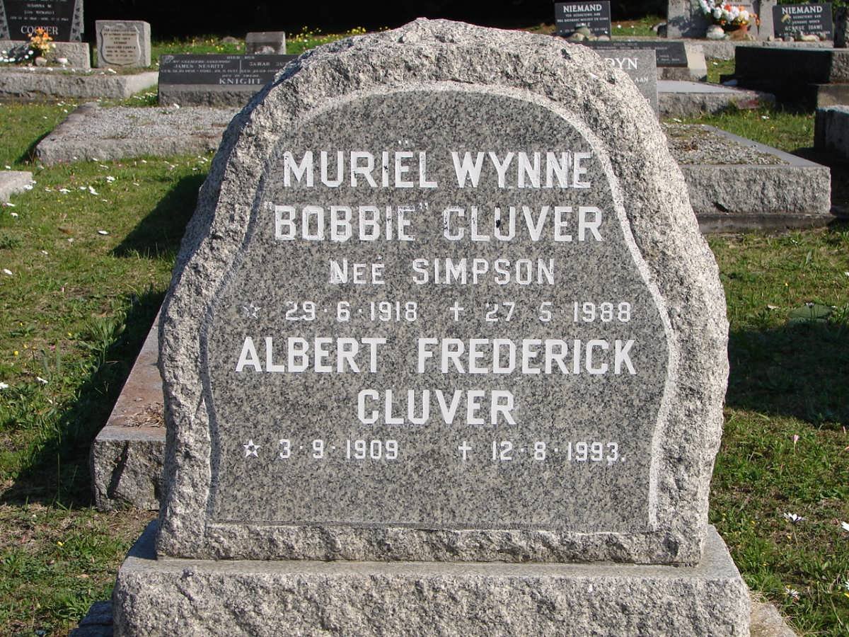 CLUVER Albert Frederick 1909-1993 &amp; Muriël Wynne SIMPSON 1918-1988