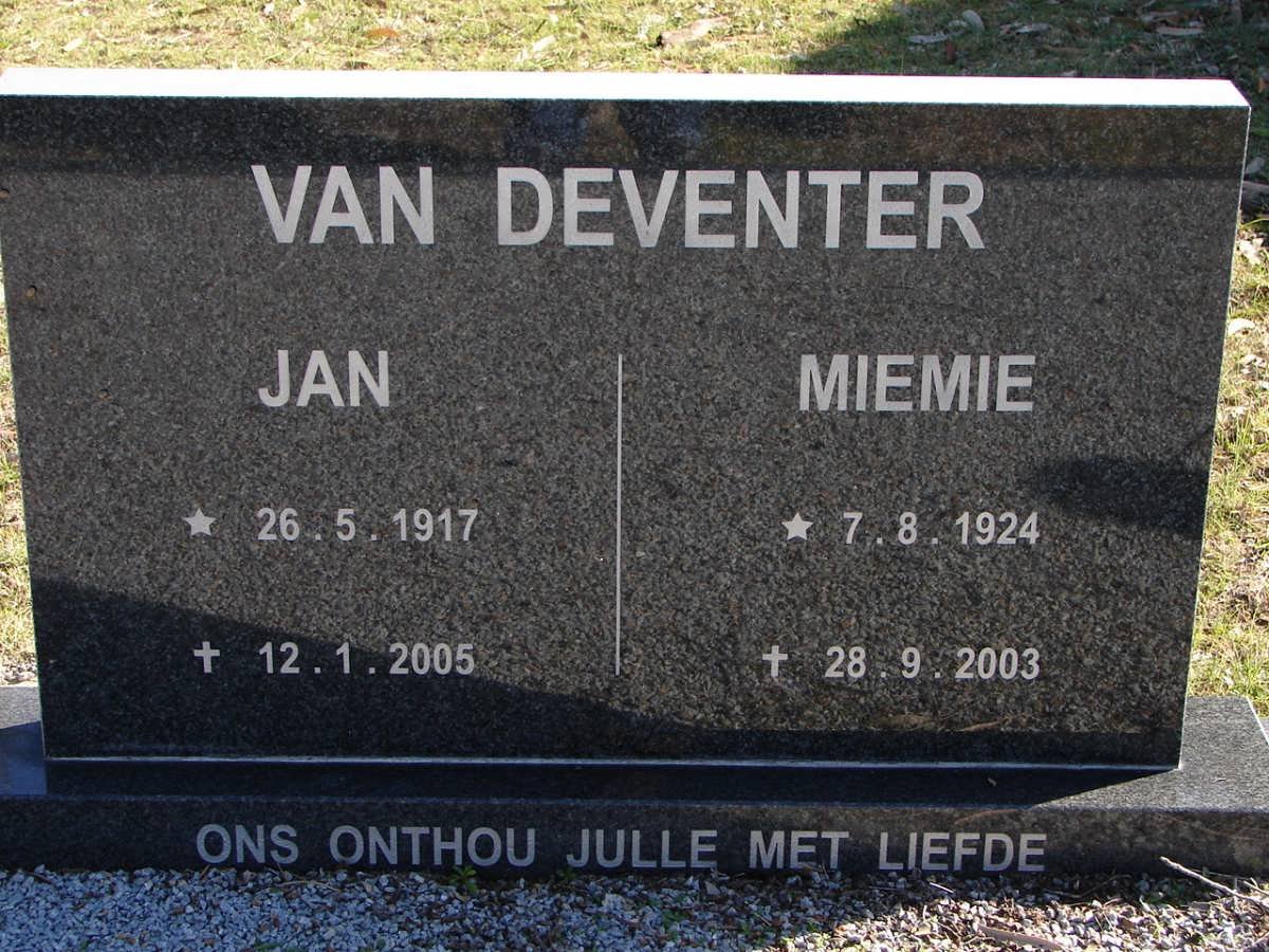 DEVENTER Jan, van 1917-2005 &amp; Miemie 1924-2003
