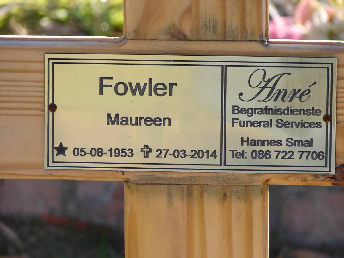 FOWLER Maureen 1953-2014